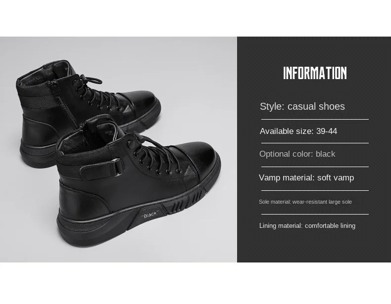 Black Volcan Martini Leather Platform Boots