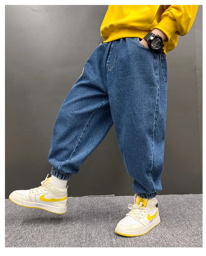 MAOMU Smiley Denim Jogger Pants