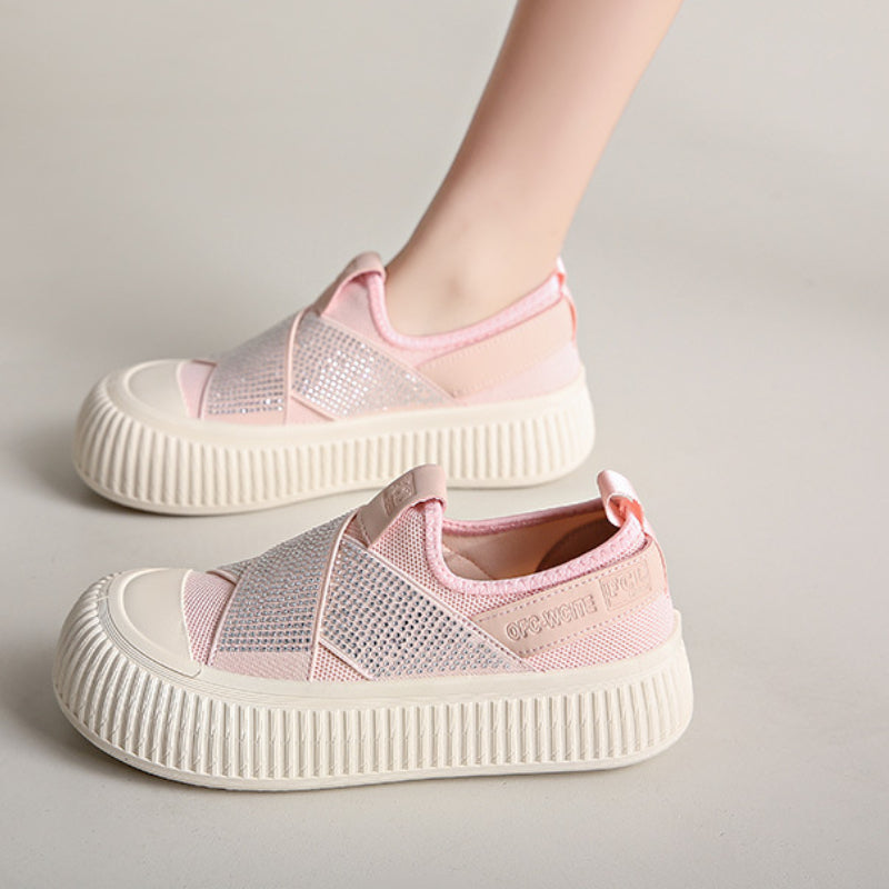 Platform Mesh Slip-On Sneakers