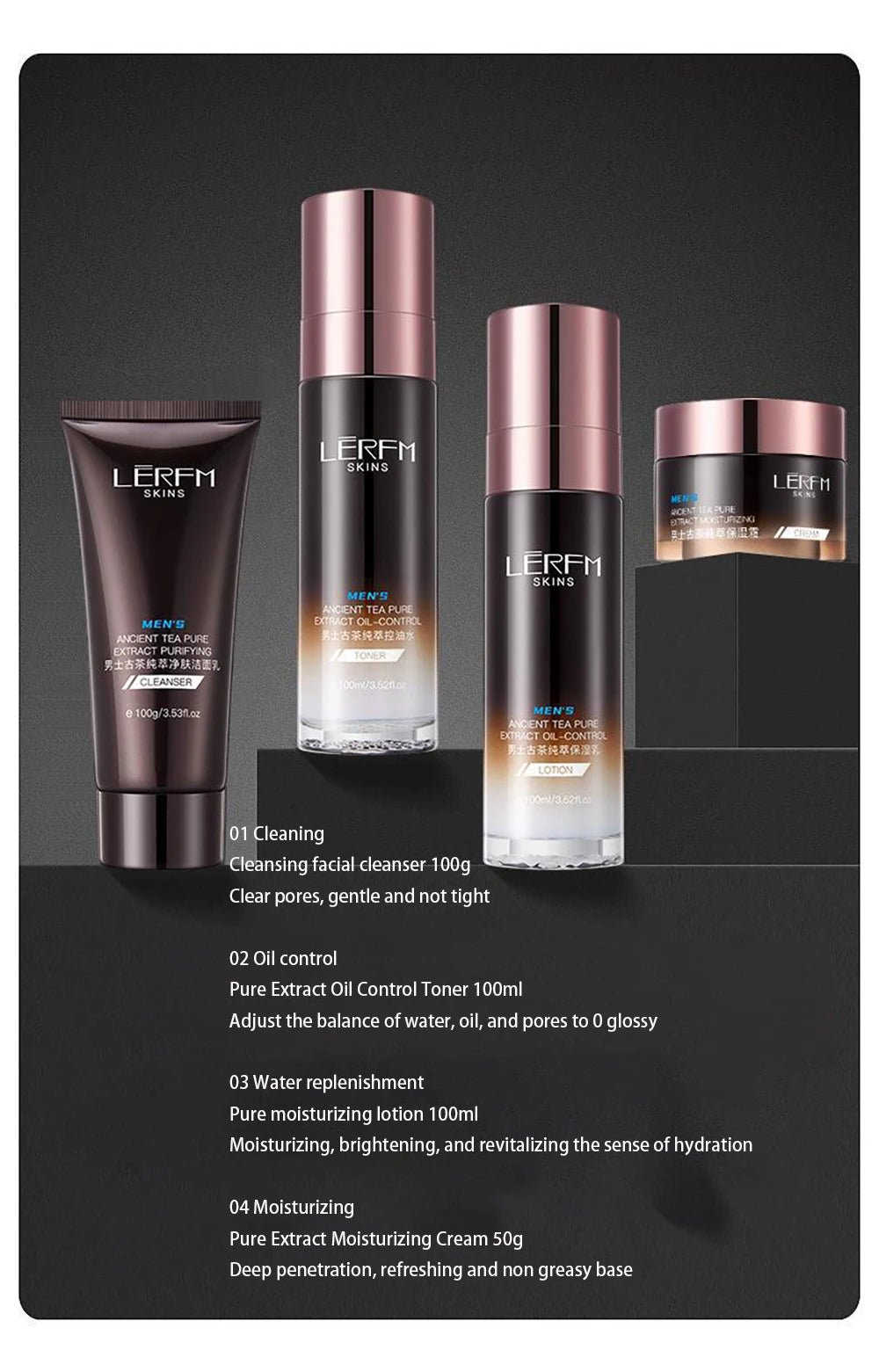 LERFM Hydration and Oil Control Skincare Set for Men
