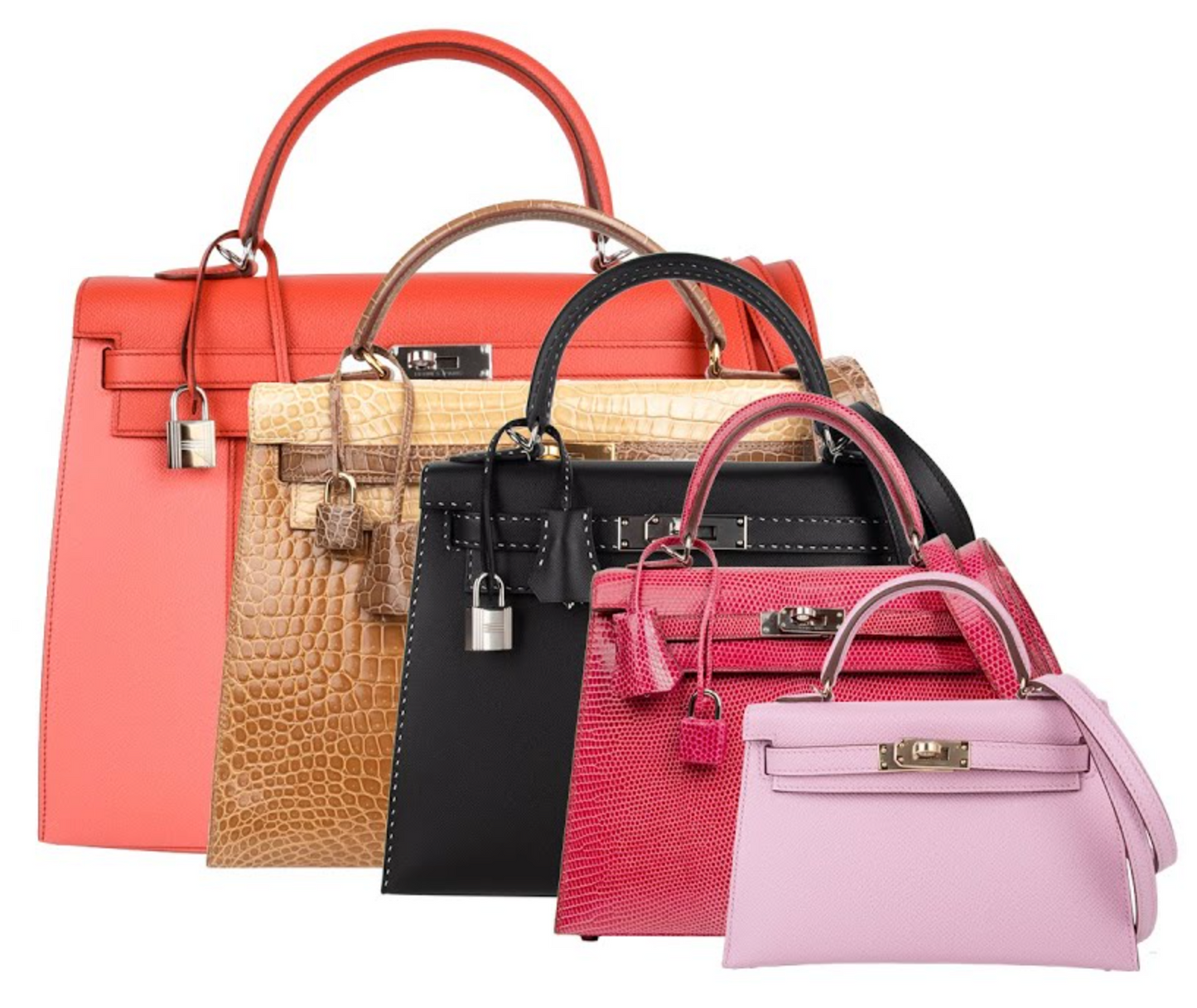 Birkin Inspired Kelly Mini Pochette Leather Handbags - The Monaco Collection