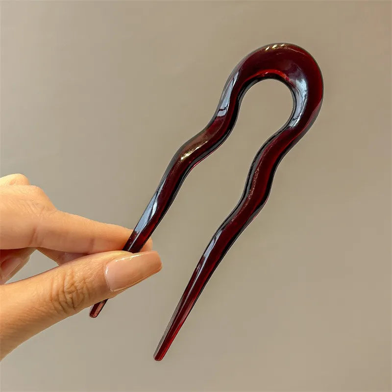 French Acrylic U-Shaped Hairpins