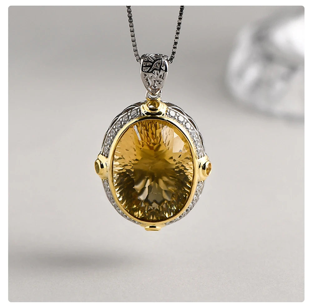 BRIOUS Exquisite Oval Synthetic Crystal Pendants