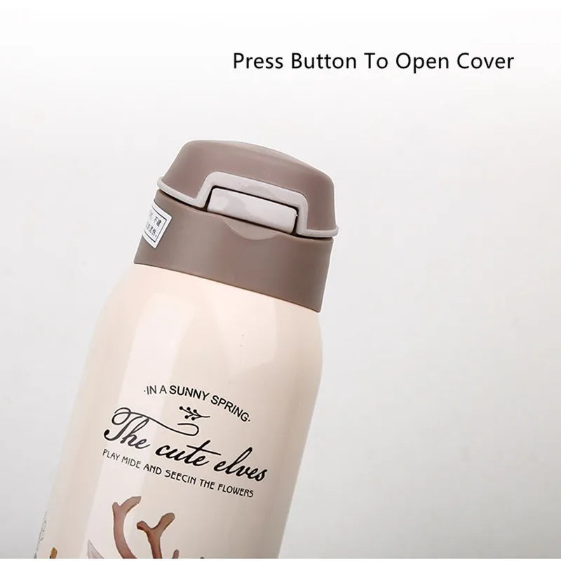 The Cute Elves Straw Water Bottles  (Nuan Qin Cup)