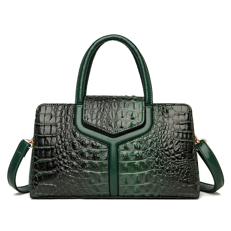 Crocodile Embossed Leather Messenger Bags