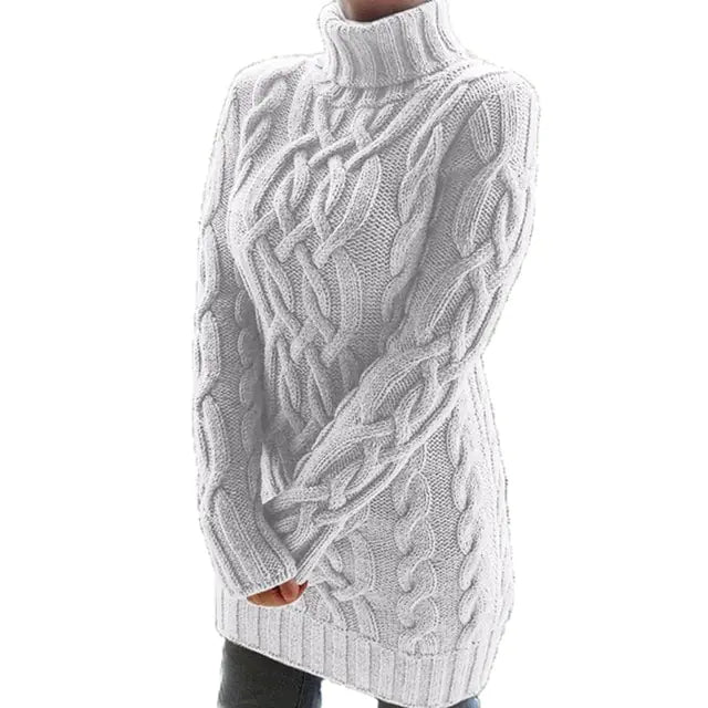 Turtleneck Twist Knitted Cable Sweater