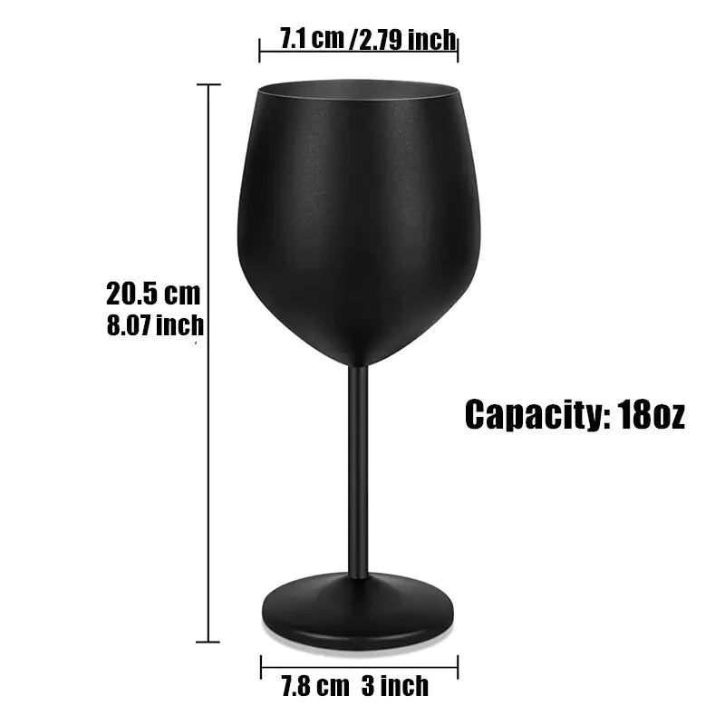 Stainless Steel Black Plated High Stem Wine Glasses