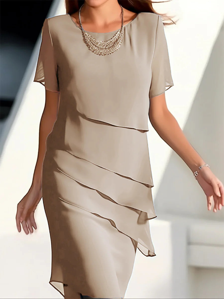 Chiffon Sheath Midi Dresses