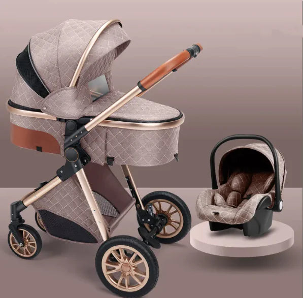 Stylish High View Lightweight 3 in 1 Pram and Strollers