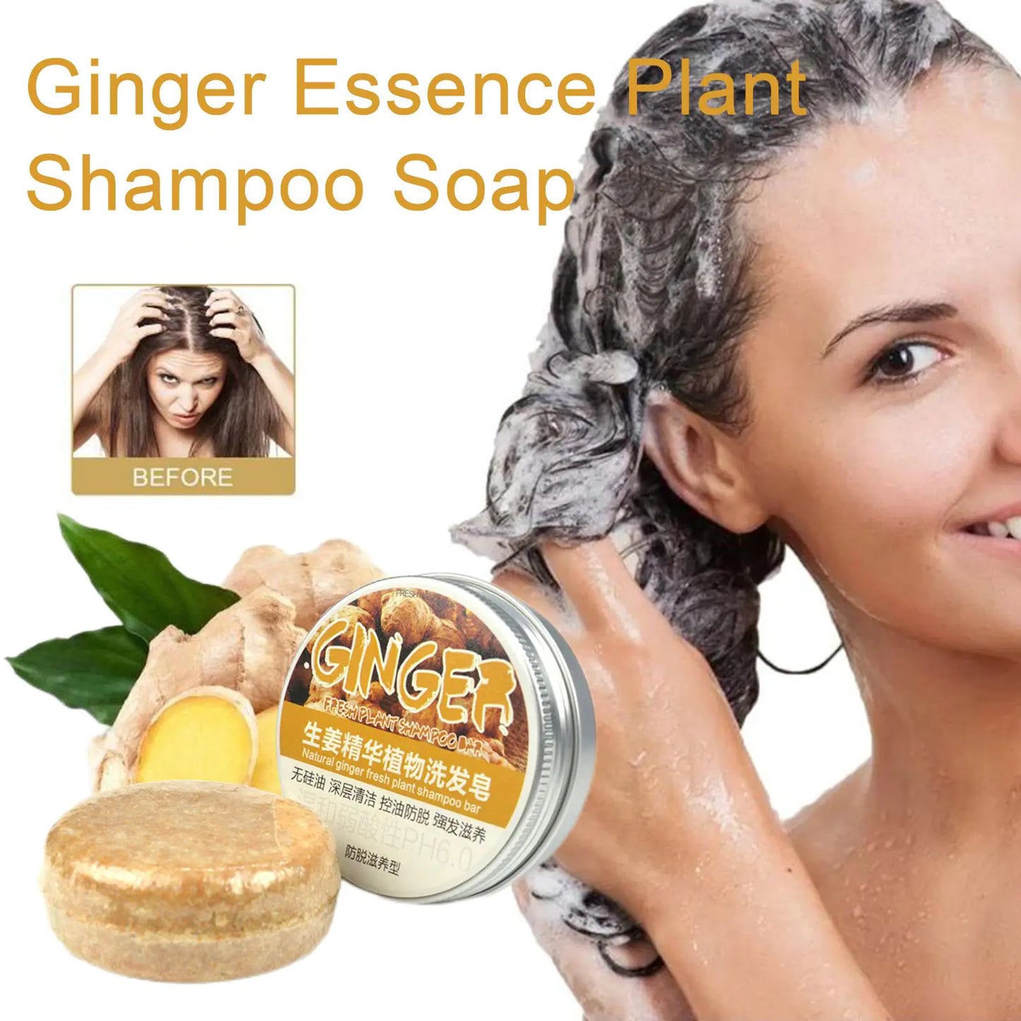 Ginger and Polygonum Hair Growth Shampoo Soap