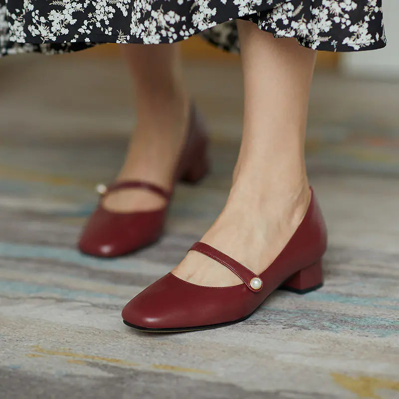 Mary Jane Retro Leather Court