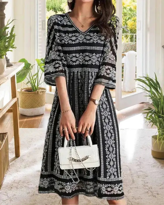 Malana Classic Black & White Dress