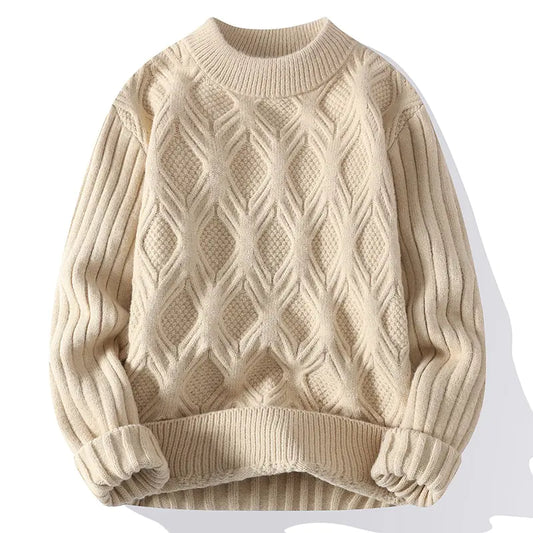 Twisted Diamond Acrylic Aran Sweater