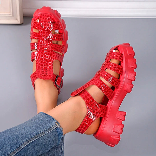 Omeslike Platform Roman Sandals