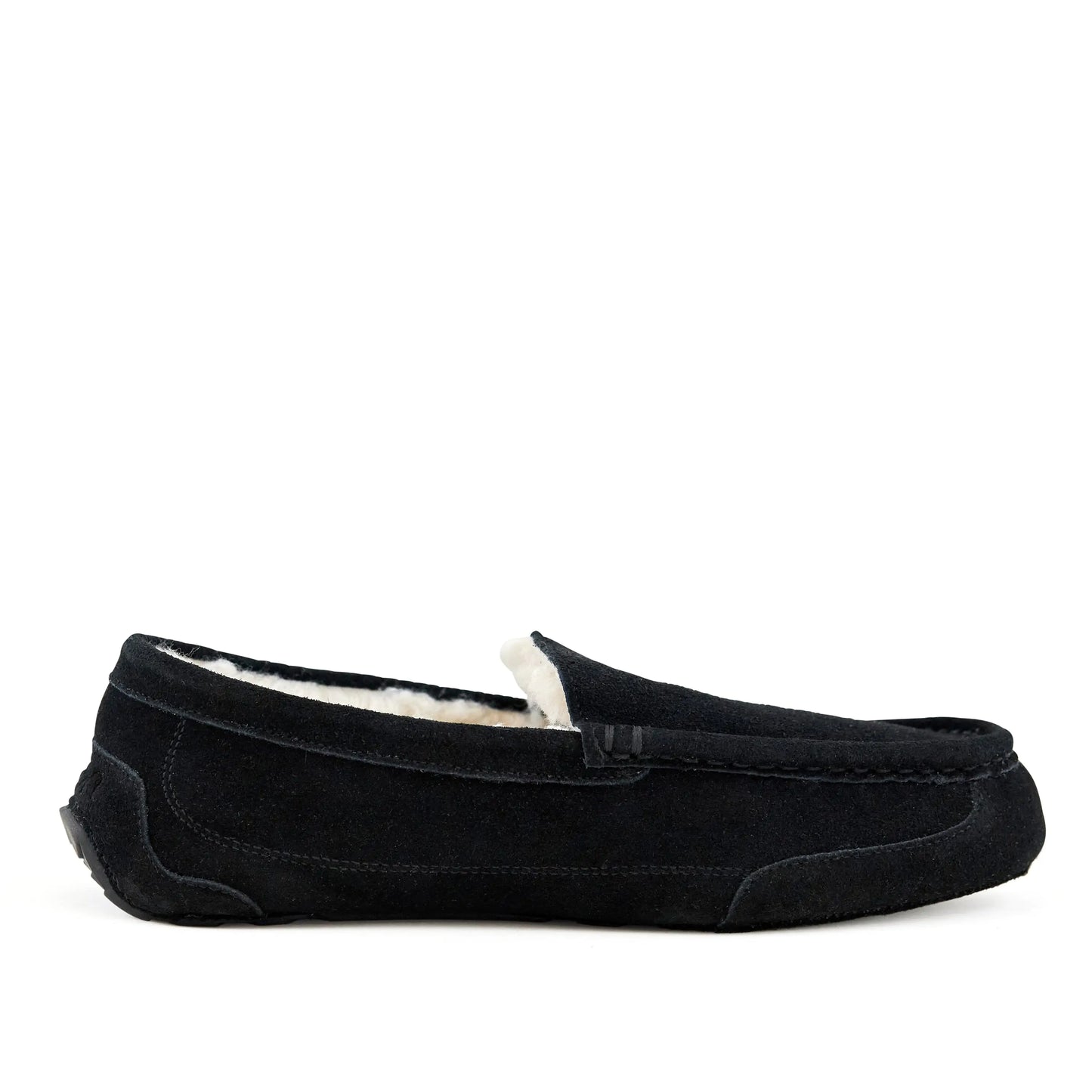 Fluffy Black Moccasin Slippers