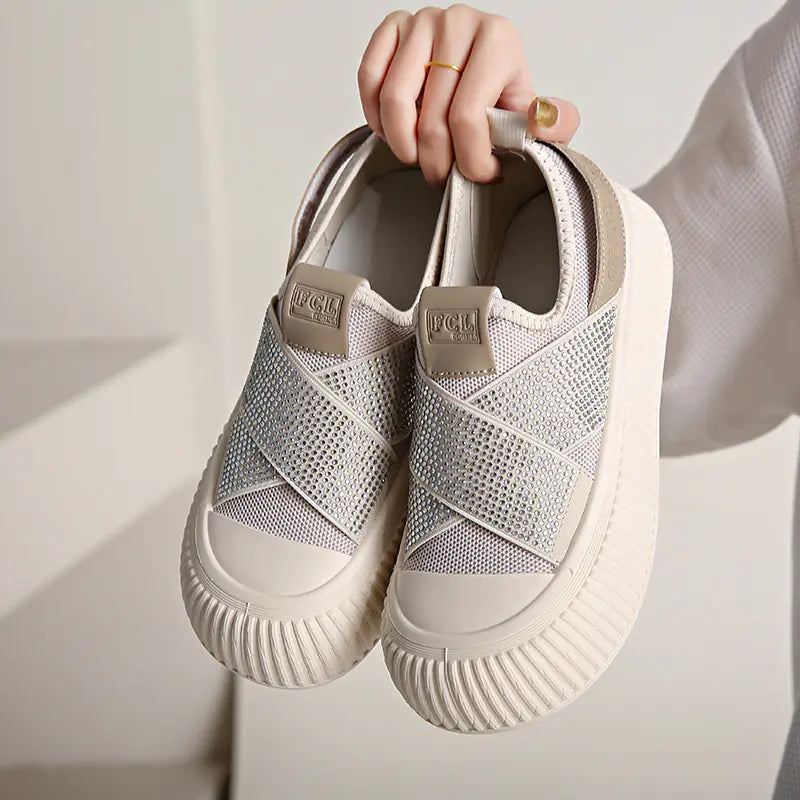Platform Mesh Slip-On Sneakers