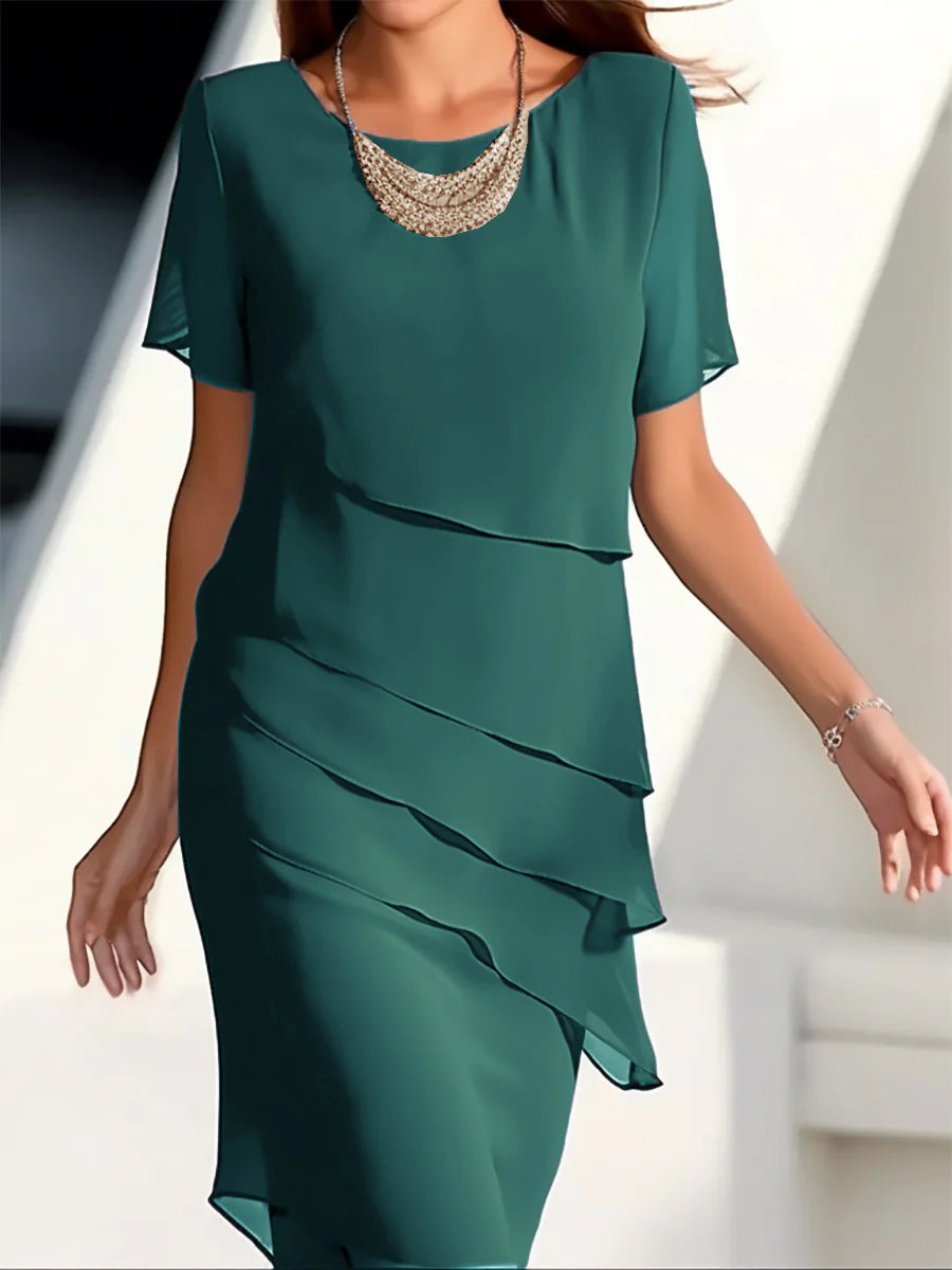 Chiffon Sheath Midi Dresses