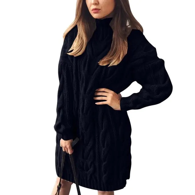 Turtleneck Twist Knitted Cable Sweater