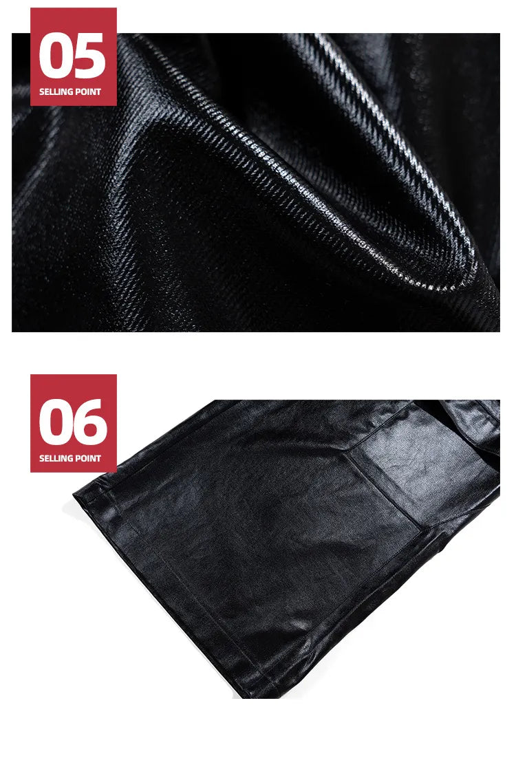 High Street Glossy Black Cargo Pants