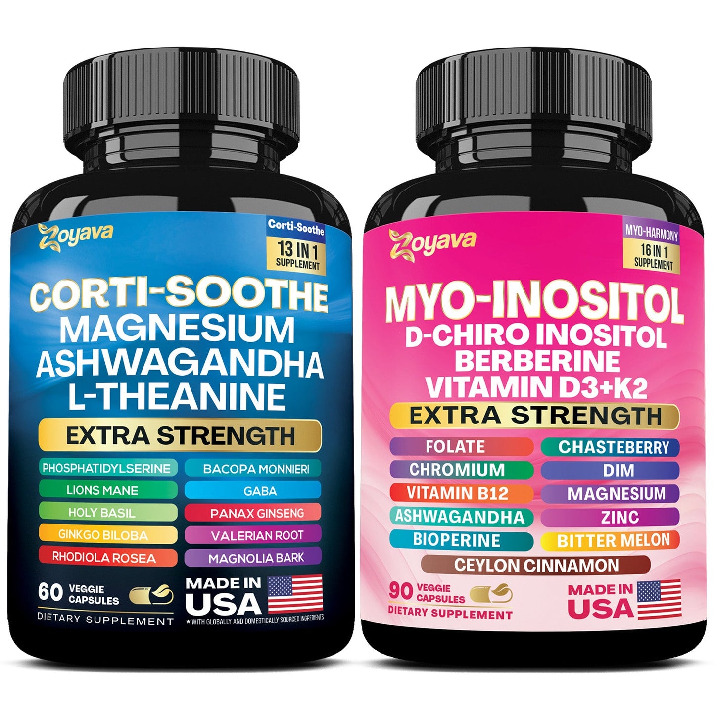 Zoyava Soothe and Smooth Magnesium and Myo-Inositol Capsules