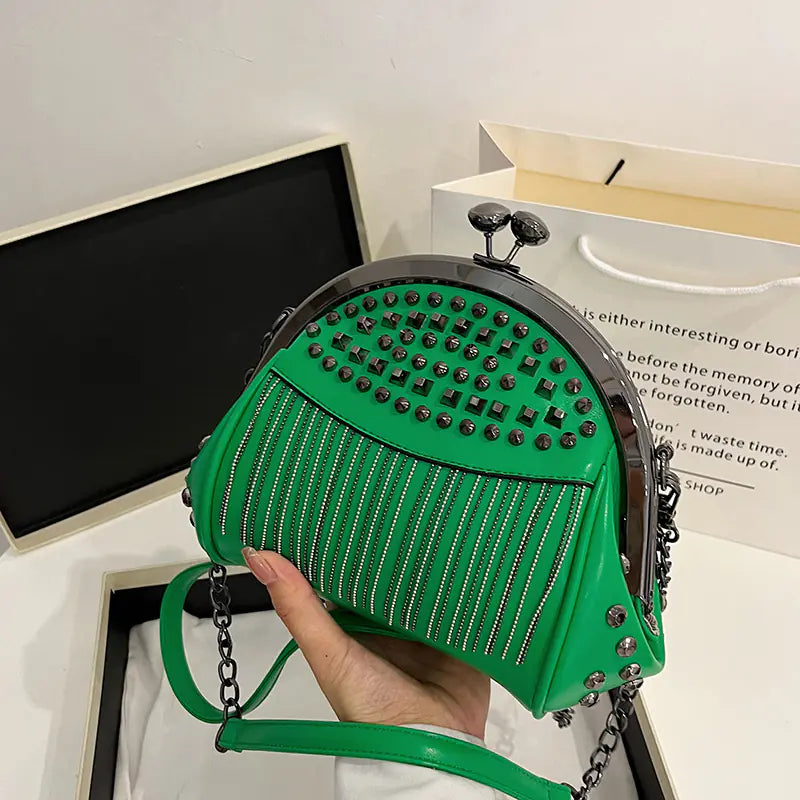 Diamond Rivet Tassel Messenger Bags