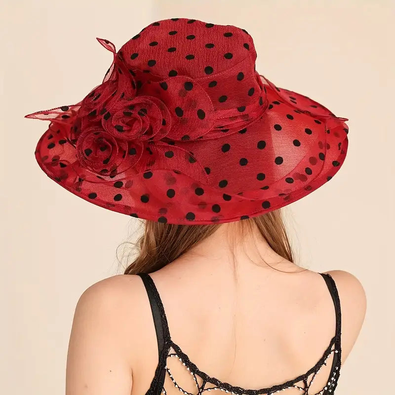 Polka Dot Wide Brim Sun Hats