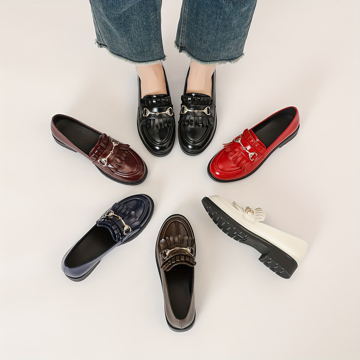 JENSEN Vegan Leather Tassel Loafers