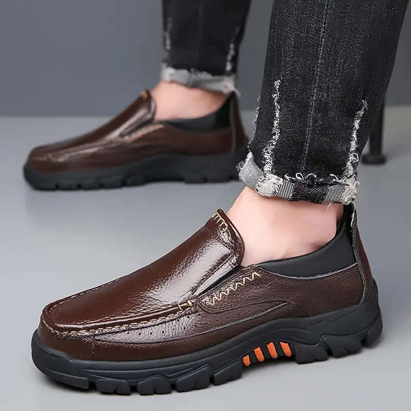 ONYX ASH Genuine Leather Slip-On Dress Shoes