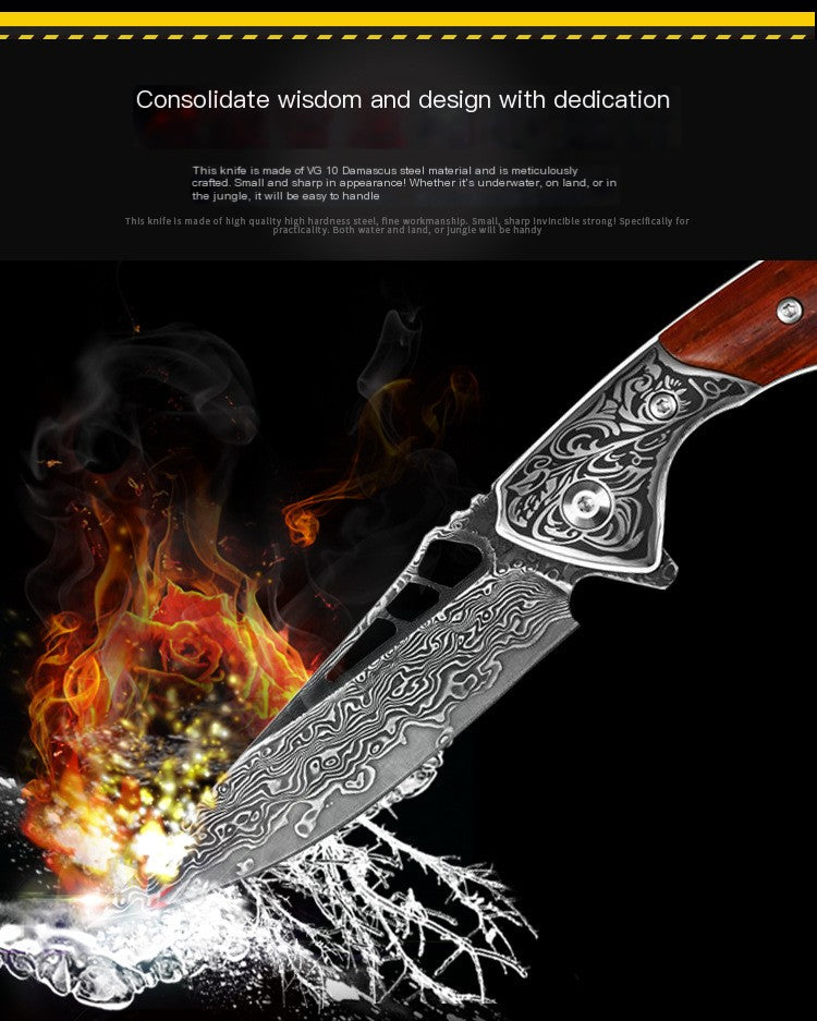 DRACHENADER VG 10 Damascus Shark Dragon Pocket Knife