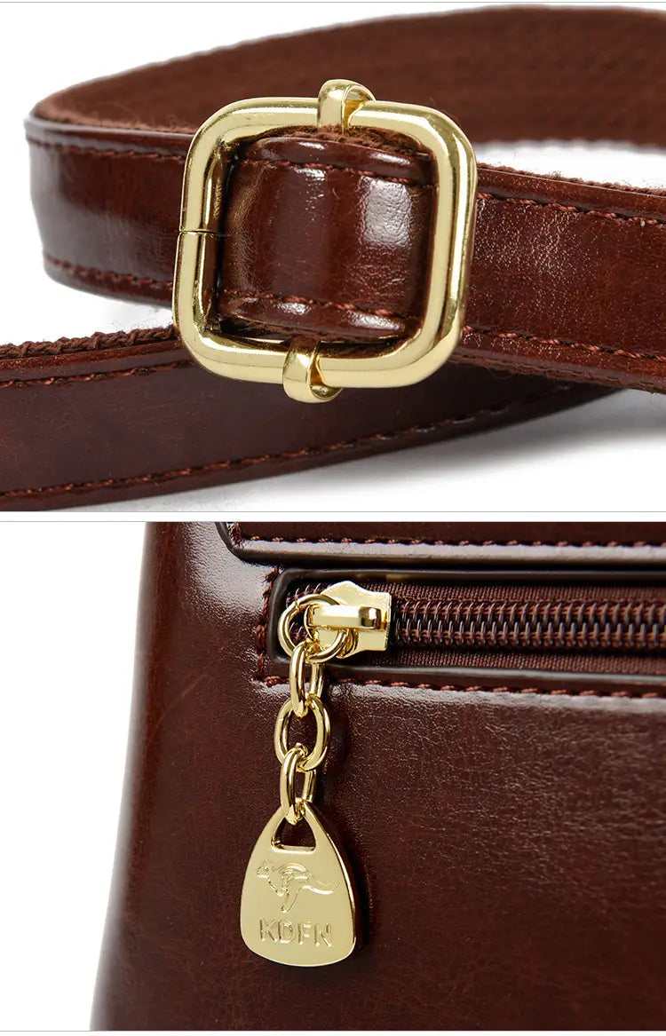 2025 New Vintage Retro Wax Leather Messenger Bags