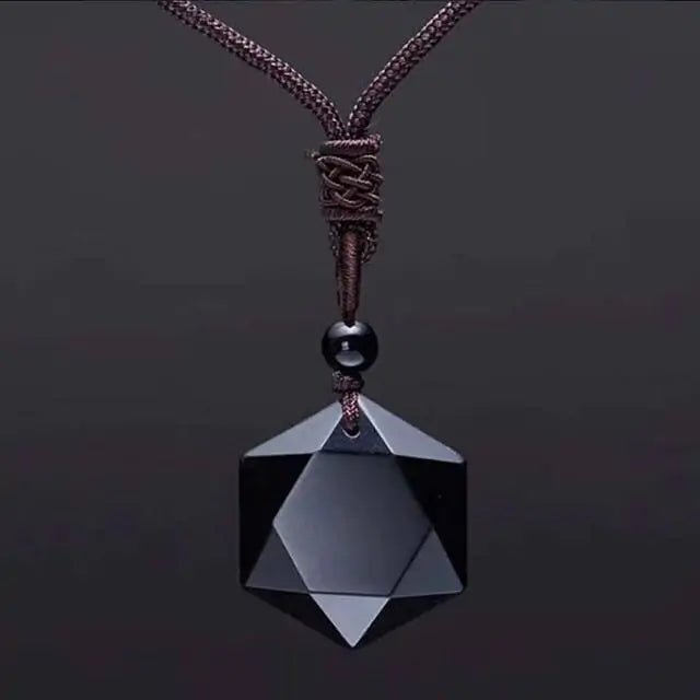 Natural Energy Black Obsidian Stone Necklaces