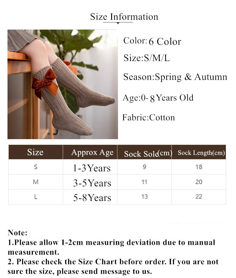 Girl’s Velvet Bow Socks
