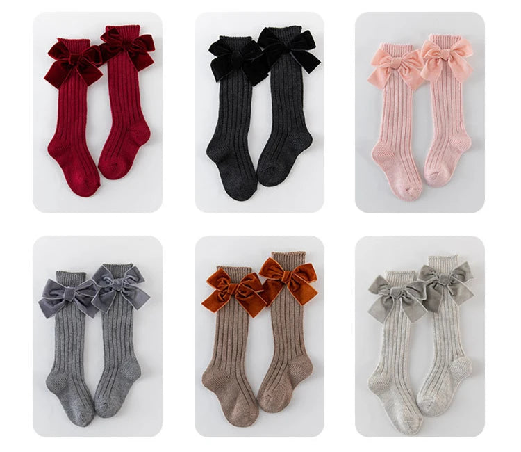 Girl’s Velvet Bow Socks