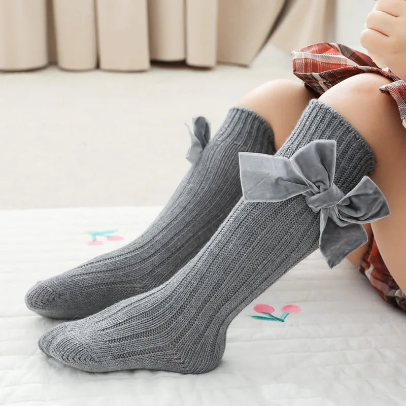 Girl’s Velvet Bow Socks