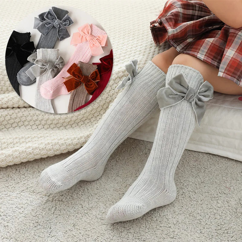 Girl’s Velvet Bow Socks