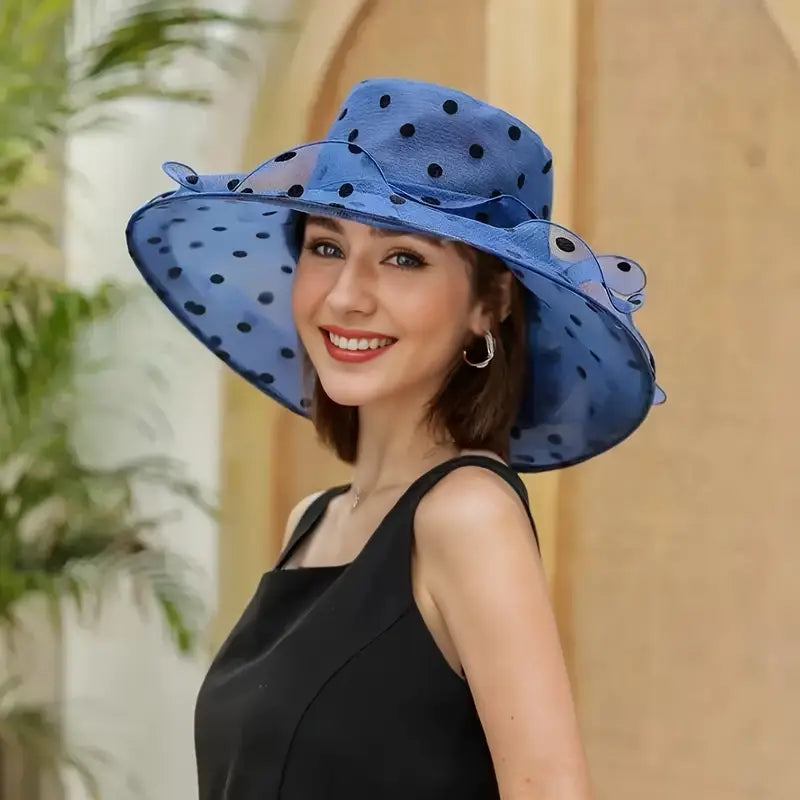 Polka Dot Wide Brim Sun Hats