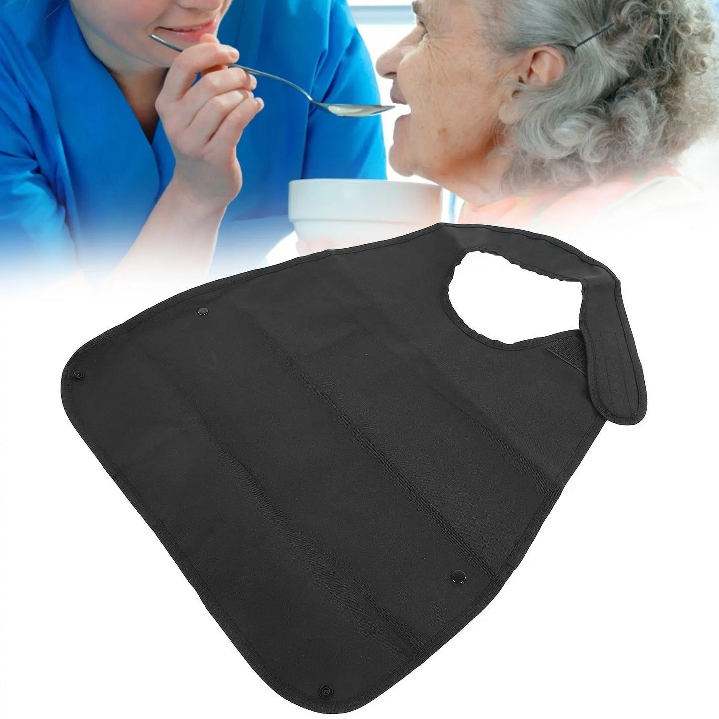 Adult Black Waterproof Soft Bibs
