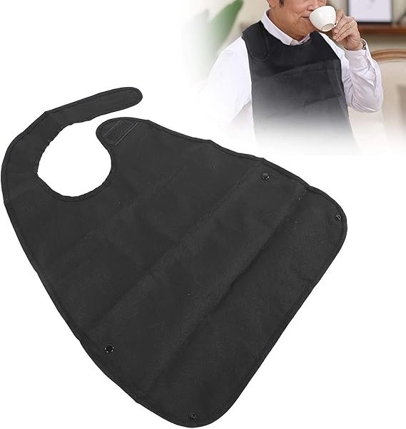 Adult Black Waterproof Soft Bibs