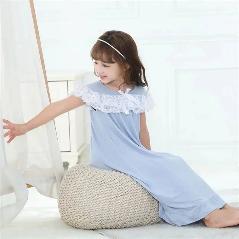 Girls Short Sleeve Sleepwear Nightie Dress