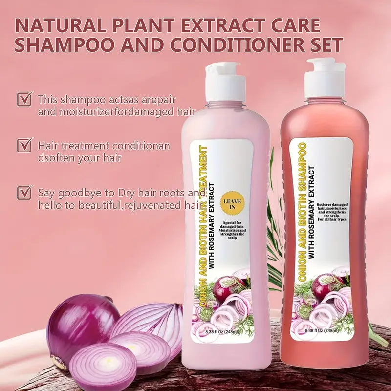 Natural Onion & Rosemary Revive Biotin Shampoo & Conditioner
