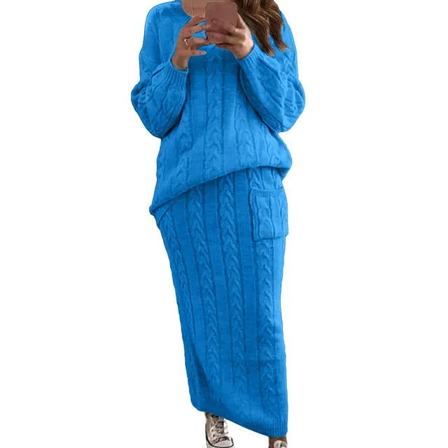 Two Piece Knitted Skirt Set