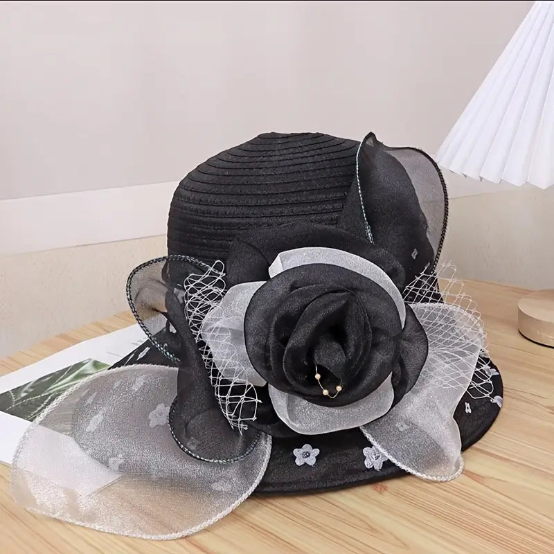 Versatile Two-Tone Floral Hats