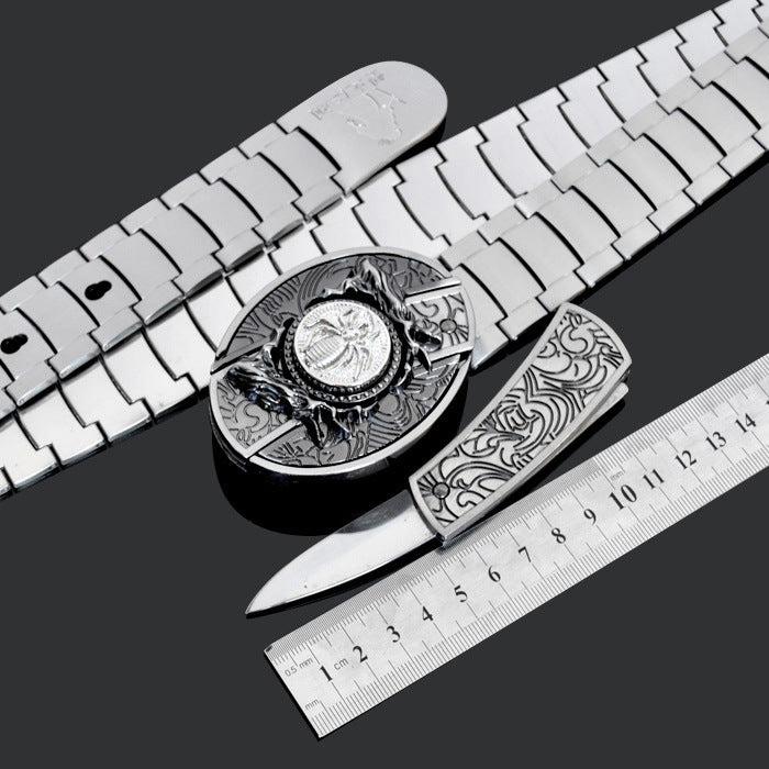 Tactical Stainless Steel Self-Defense Belt and Buckle Knife