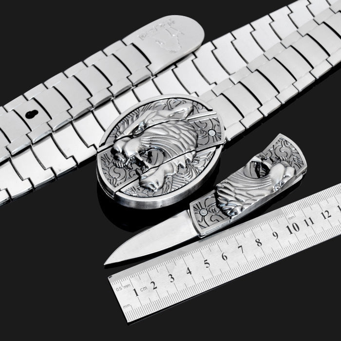 Tactical Stainless Steel Self-Defense Belt and Buckle Knife