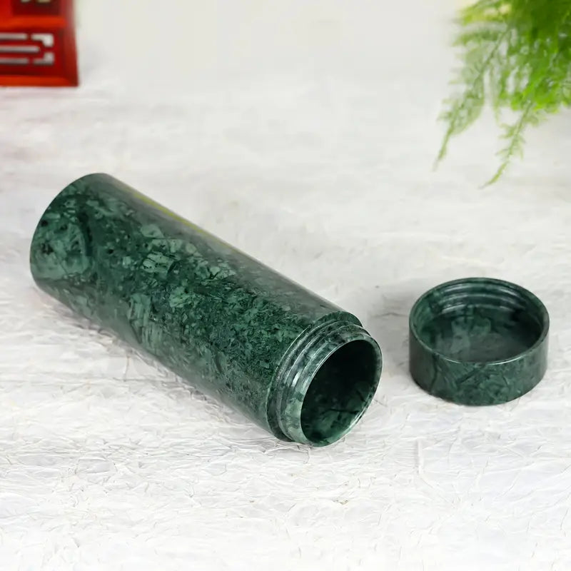 Green Stone Natural Marble Serpentine Jade Drinking Cup Tumbler