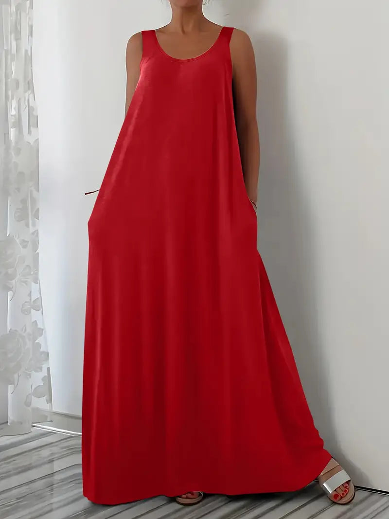 Plus Size A-Line Sleeveless Maxi Dresses