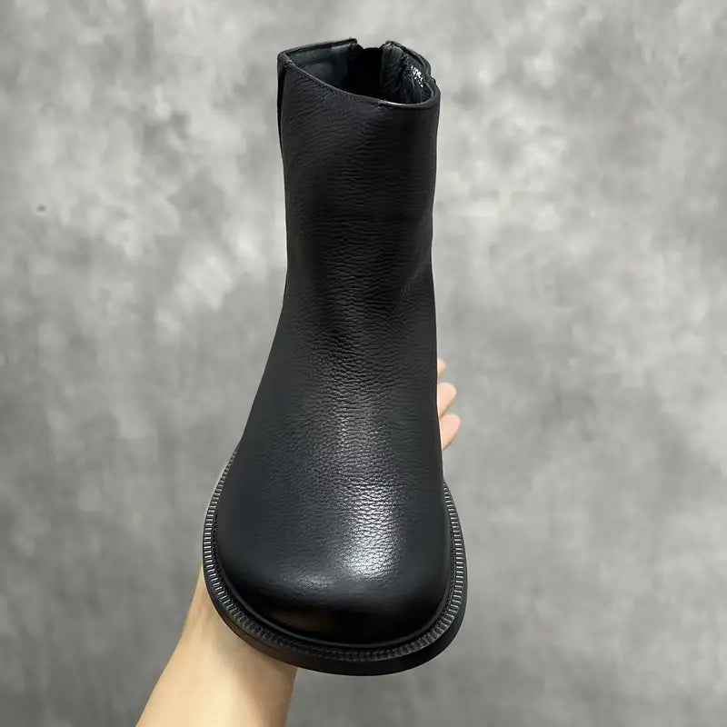 Genuine Leather Chelsea Ankle Boots