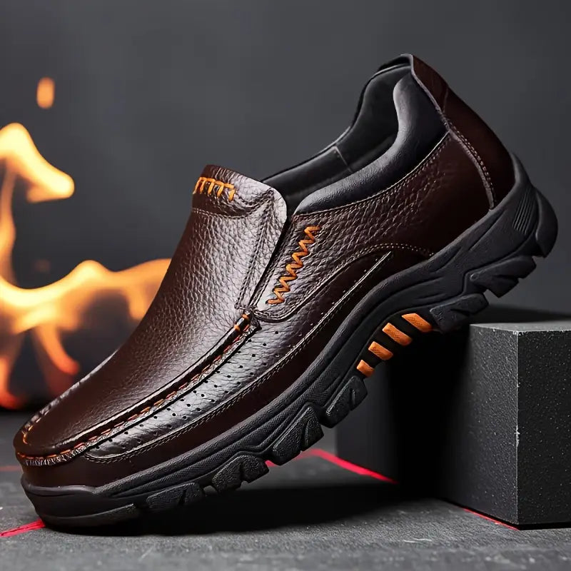 ONYX ASH Genuine Leather Slip-On Dress Shoes