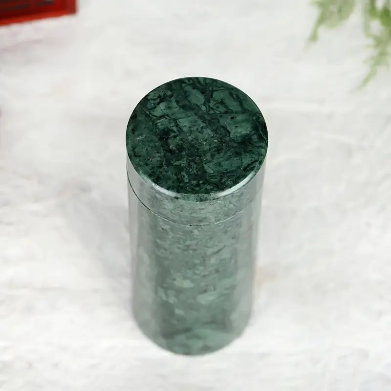 Green Stone Natural Marble Serpentine Jade Drinking Cup Tumbler