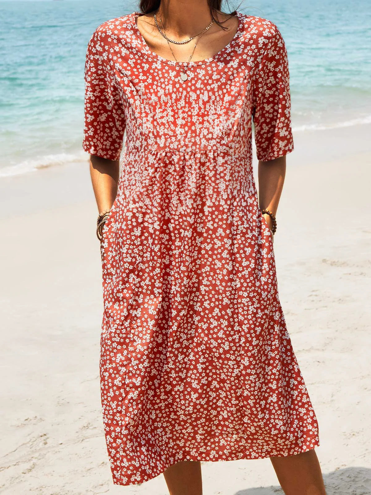 Annalee Short Sleeve Casual Midi Dress